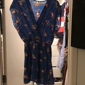 Blue flowered mini dress